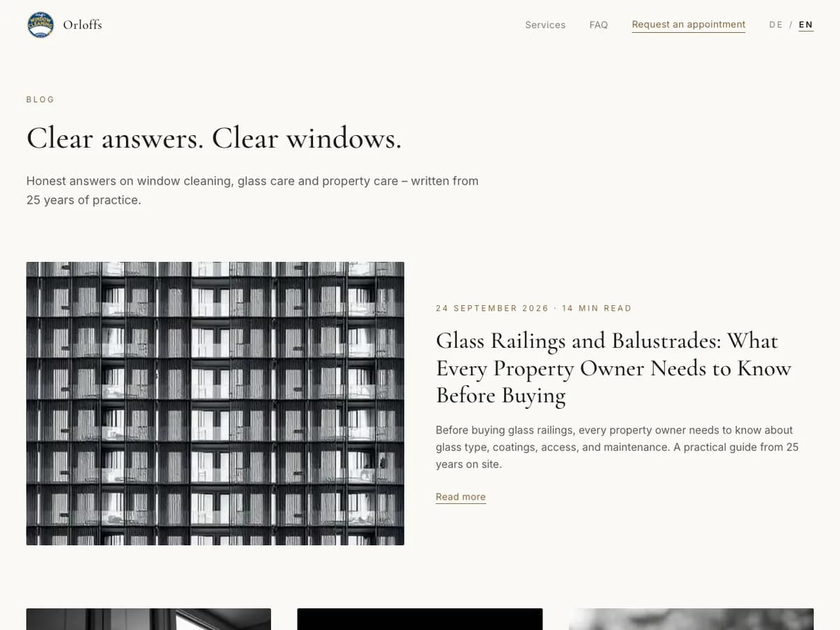 The Orloffs.at blog, the guide library that brings in local search traffic
